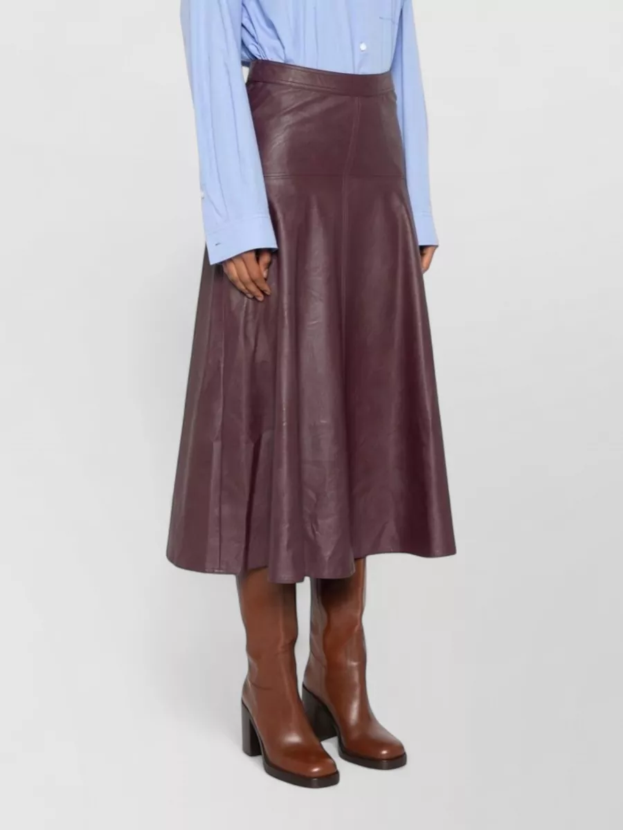 Forte Forte Paneled Eco Leather Midi A-Line Skirt