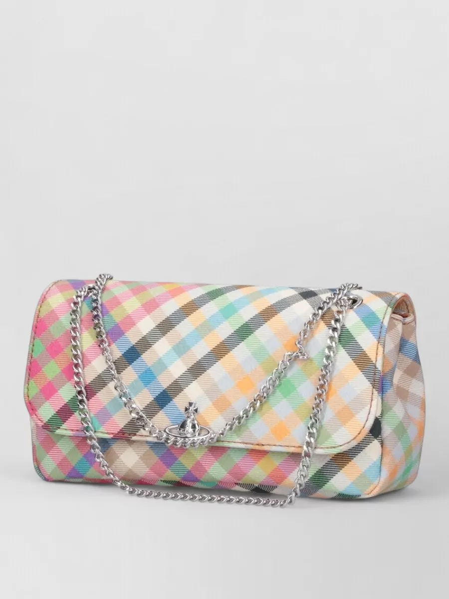 Vivienne Westwood Shoulder Bag Colorful Check Pattern Chain Strap