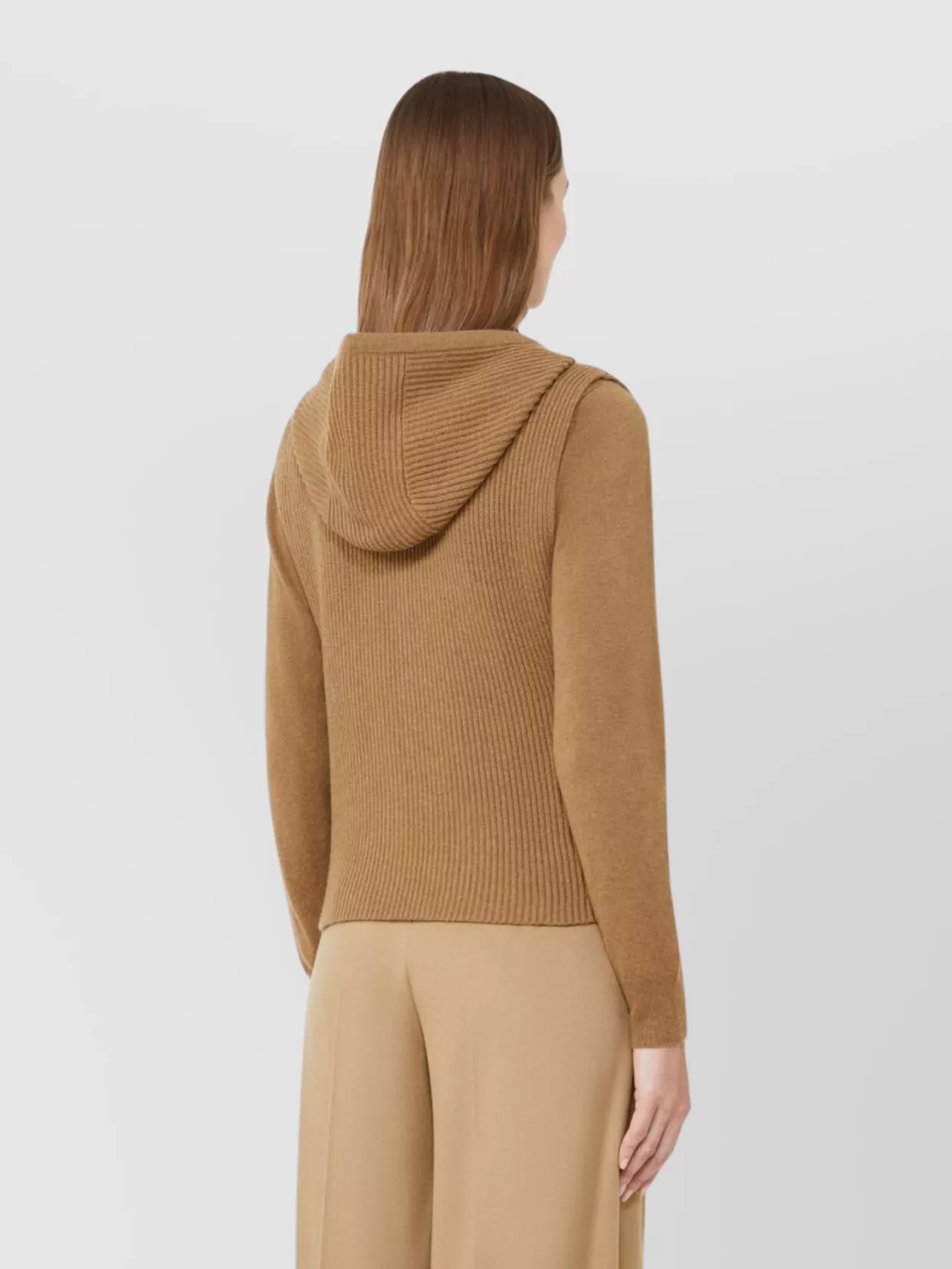 S Max Mara Cashmere Wool Hooded Knitted Vest