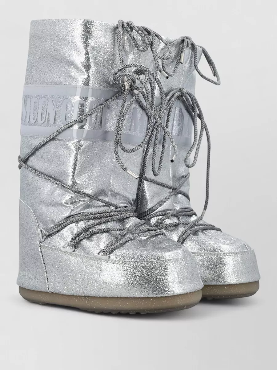 Moon Boot glitter lace-up boots
