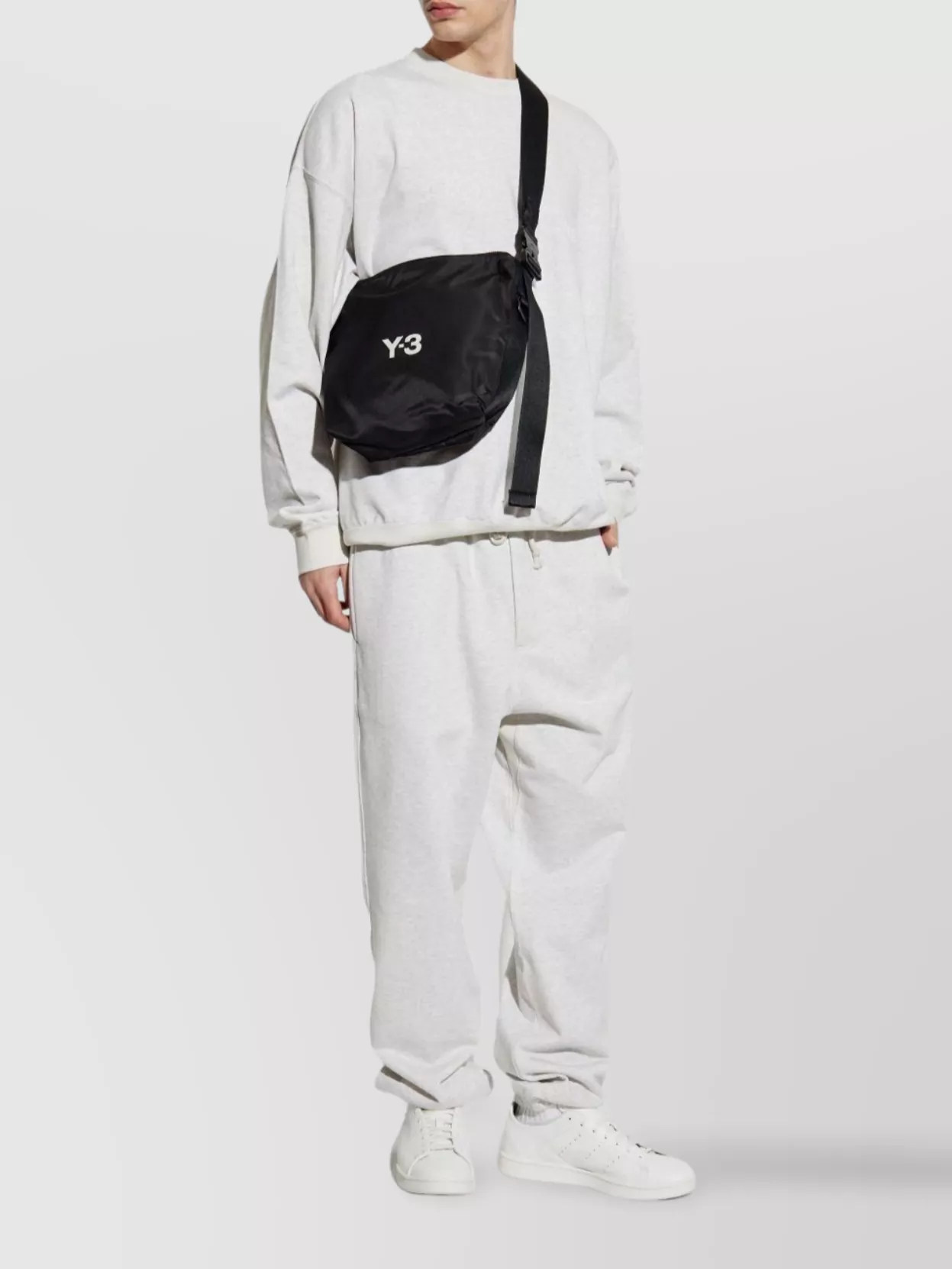Y-3 Mélange Effect Sweatshirt With Ribbed Cuffs And Hem