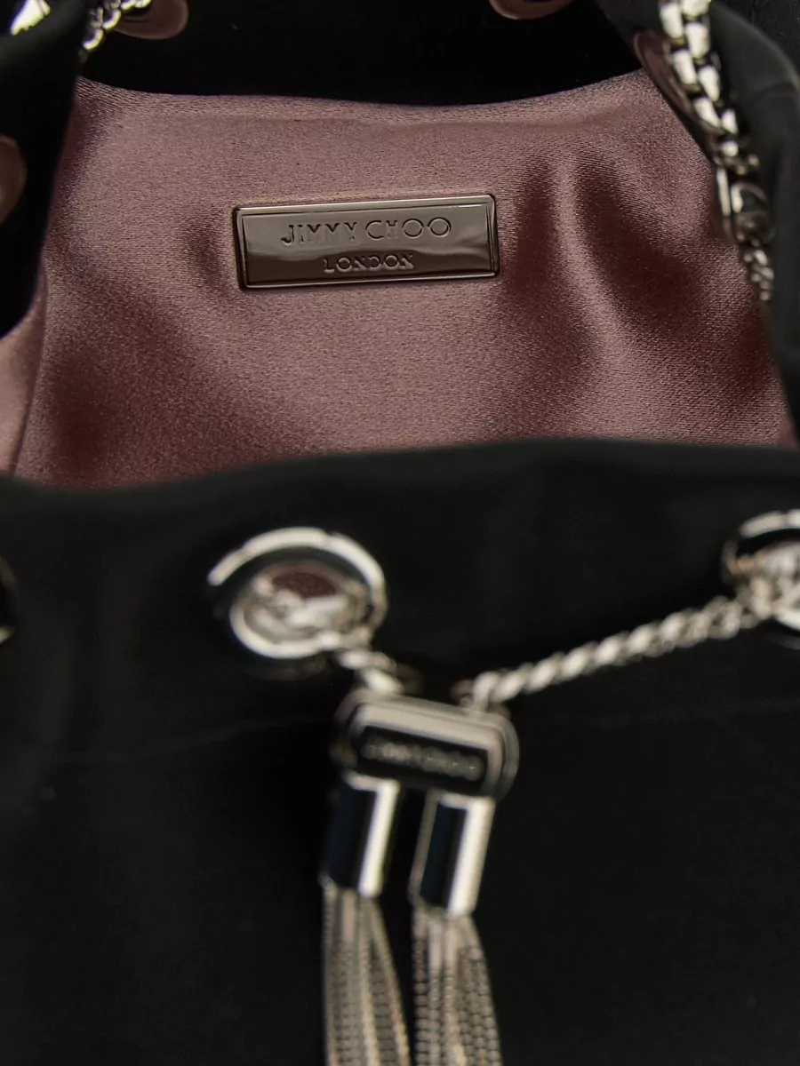 Jimmy Choo Bon Bucket Bag Chain Handle Tassel