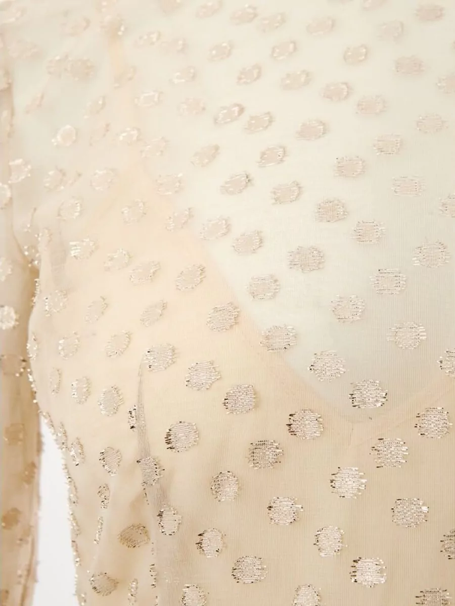 Lardini Polka-Dot Long-Sleeve Midi Dress