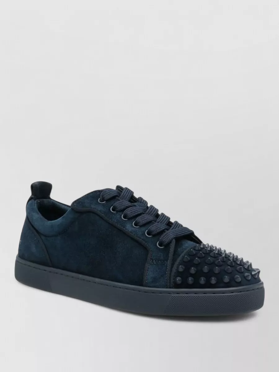 Christian Louboutin leather spike-embellished lace-up sneakers