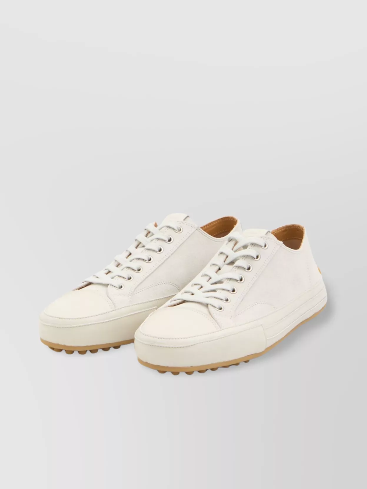 Tod's Leather Sneakers With Rubber Pebble Embellishments In Neutral