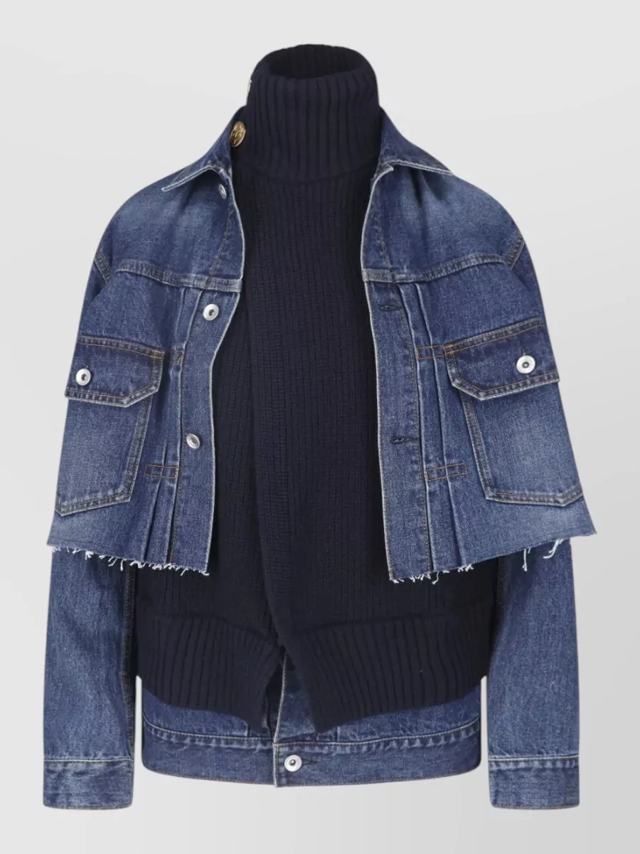 Sacai Denim Turtleneck Hybrid Jacket