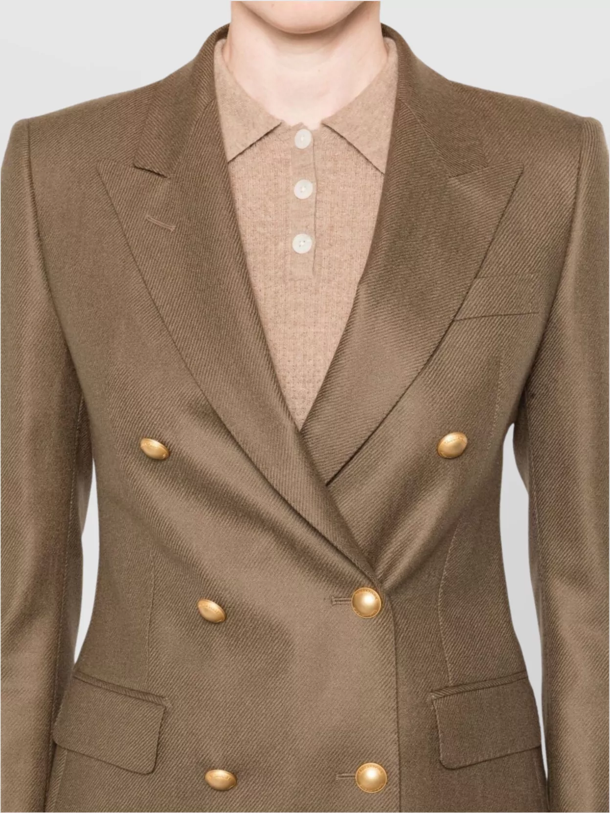 Tagliatore Wool Double-Breasted Jacket Featuring Back Vent