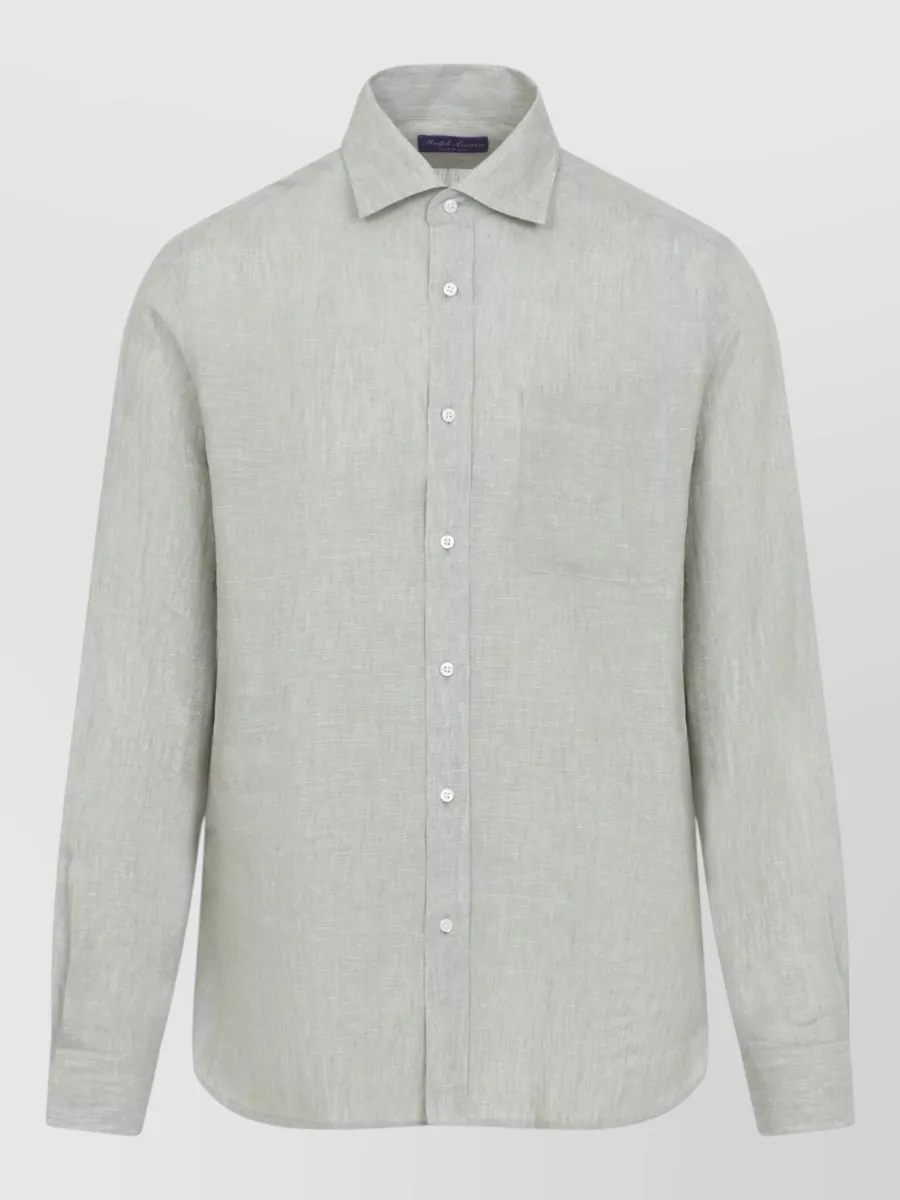 Ralph Lauren Purple Label Linen Long-Sleeve Shirt
