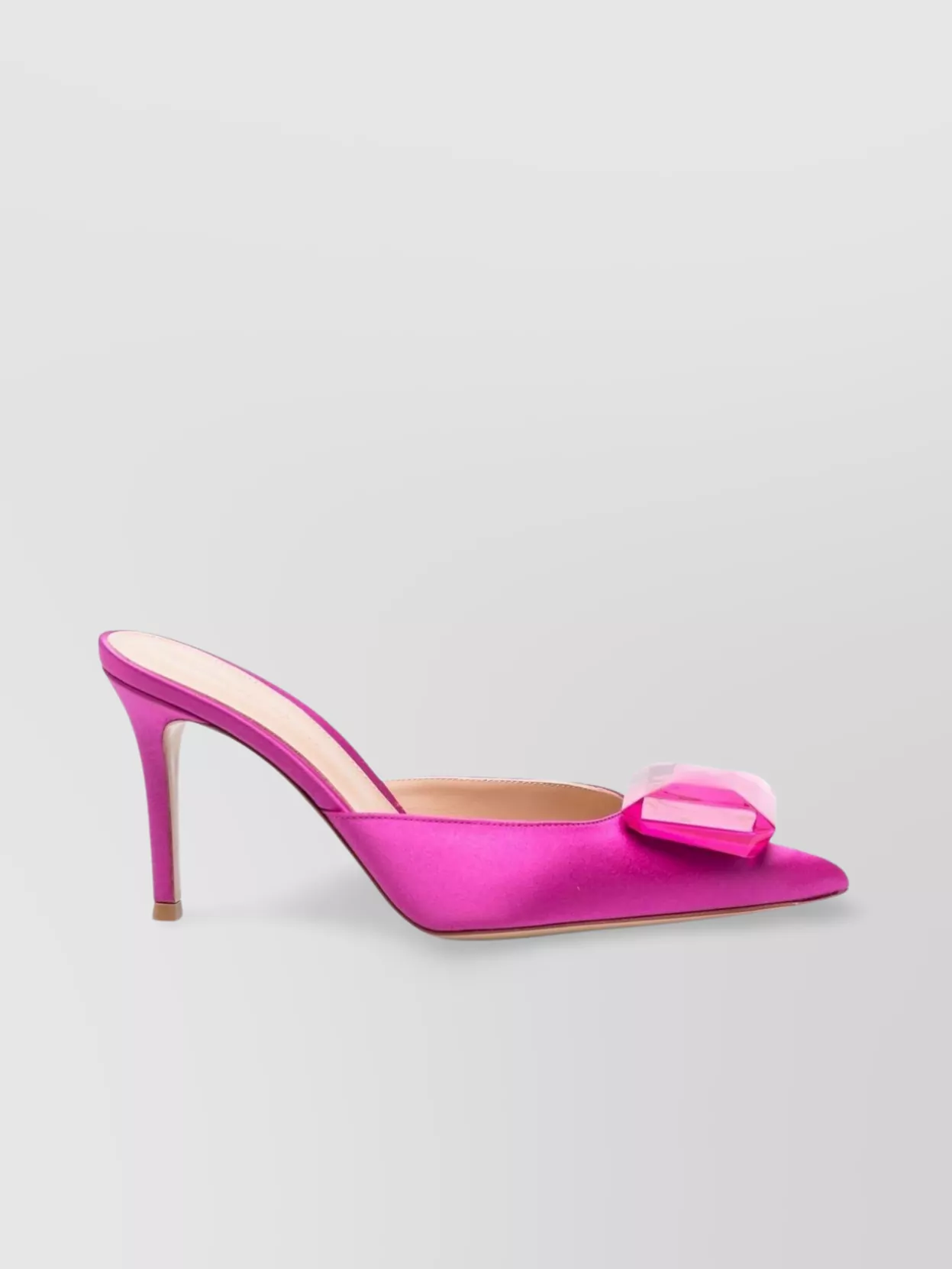 Gianvito Rossi Crystal-detail Satin Slingback Pumps