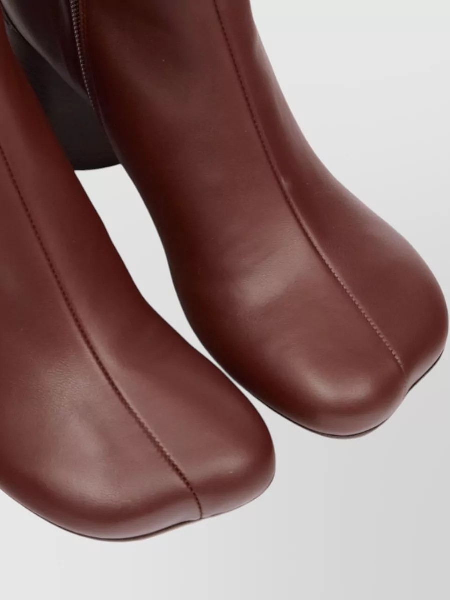 Mm6 Maison Margiela Leather Ankle Boots Block Heel Design