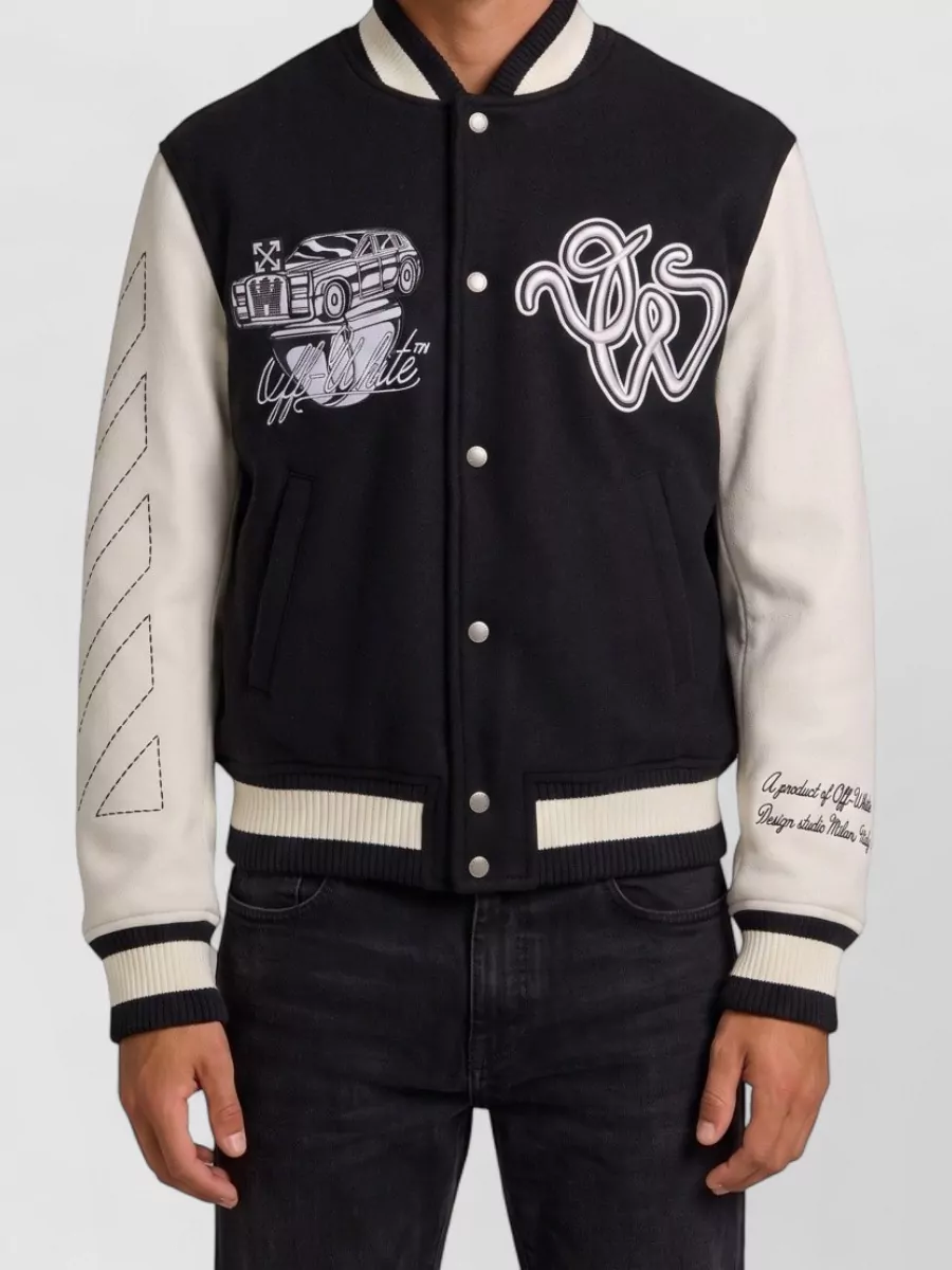 Off-White virgin wool regular-fit bomber jacket