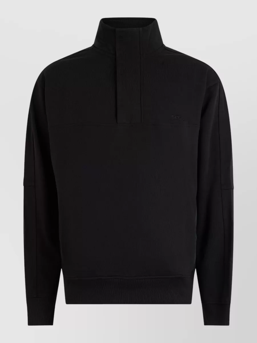 Boss cotton high-collar zip sweatshirt