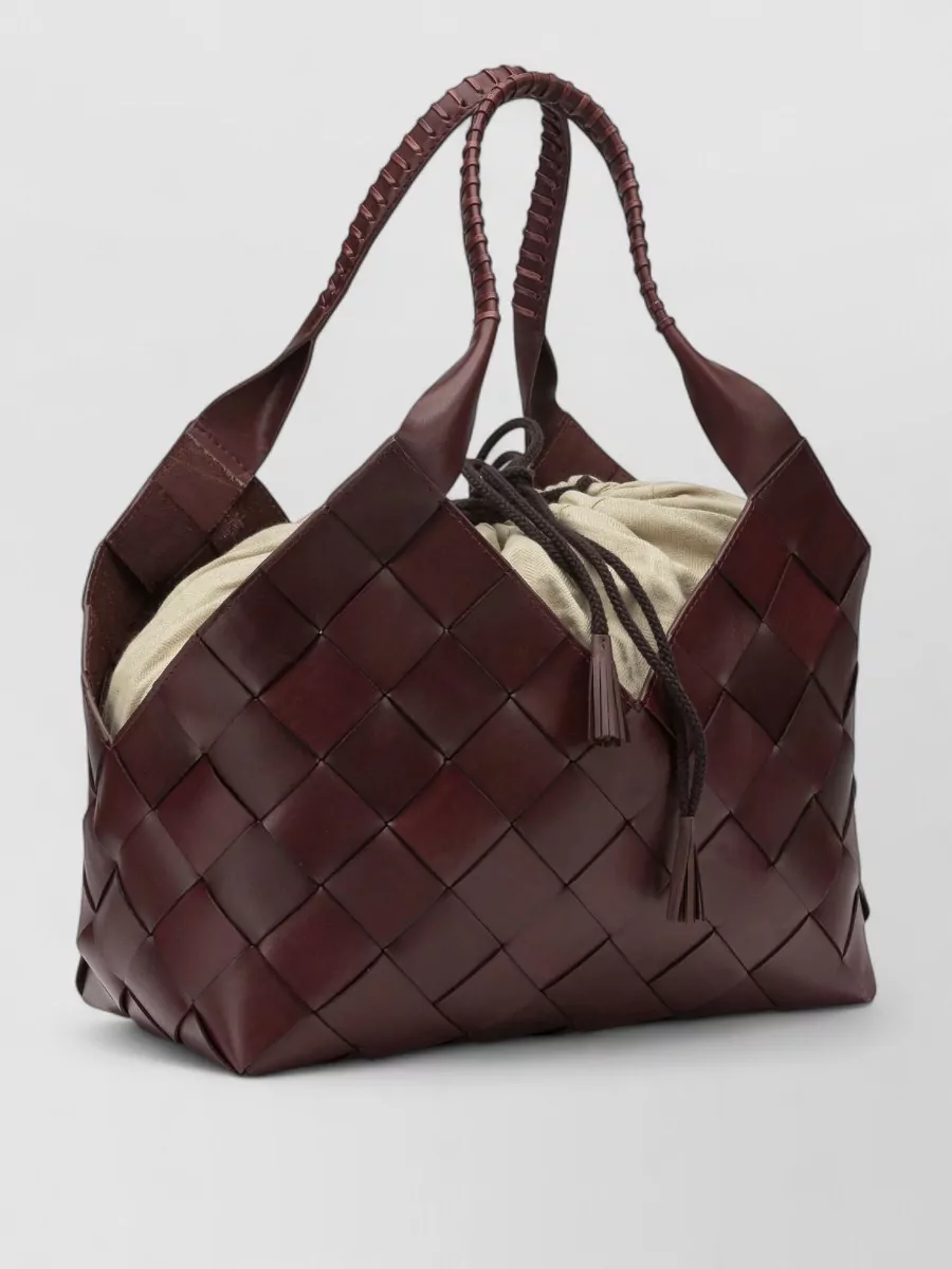 Dragon Diffusion Woven Shoulder Bag Featuring Top Handles
