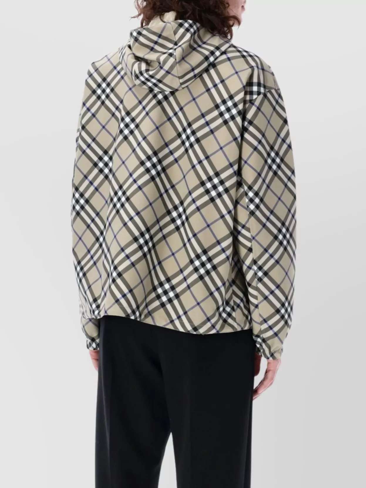 Burberry Checkered Hooded Lightweight Jacket