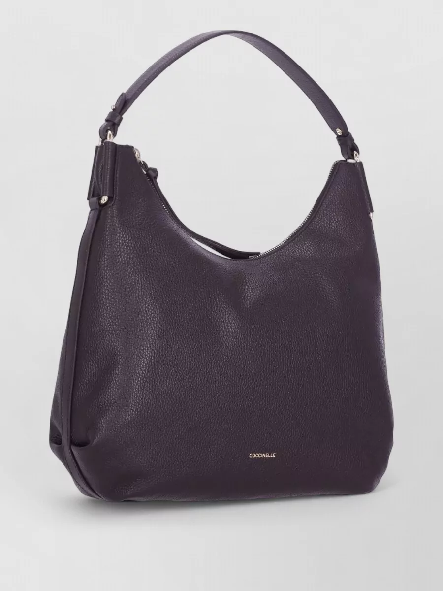 Coccinelle Pebbled Leather Shoulder Bag Removable Strap