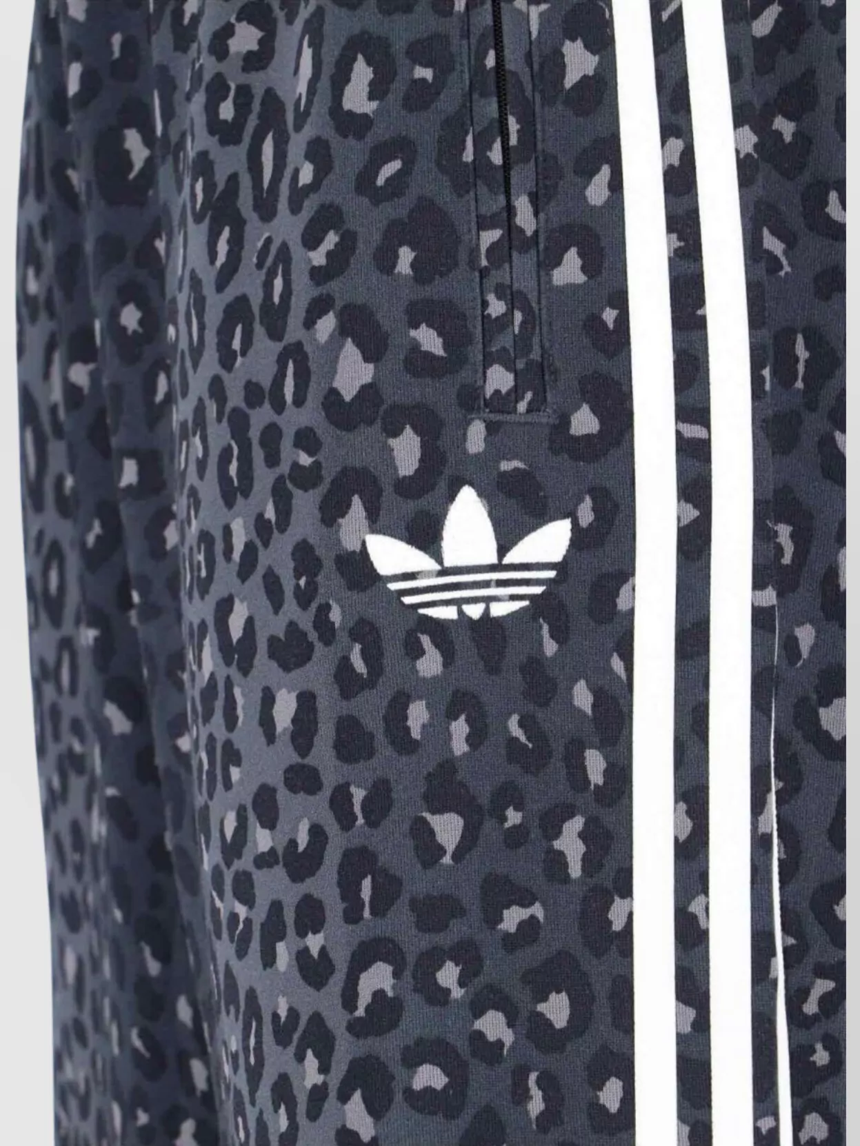 Adidas Straight Animal Print Trousers With Side Stripes