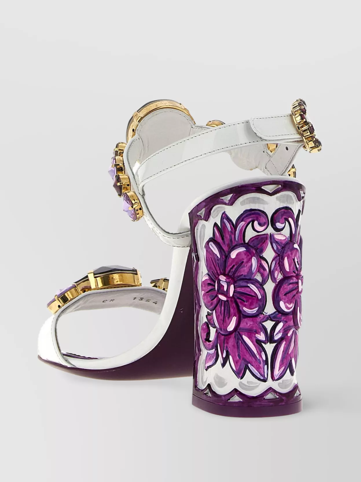 Dolce & Gabbana 'keira' Block Heel Sandals With Embellished Floral Detail
