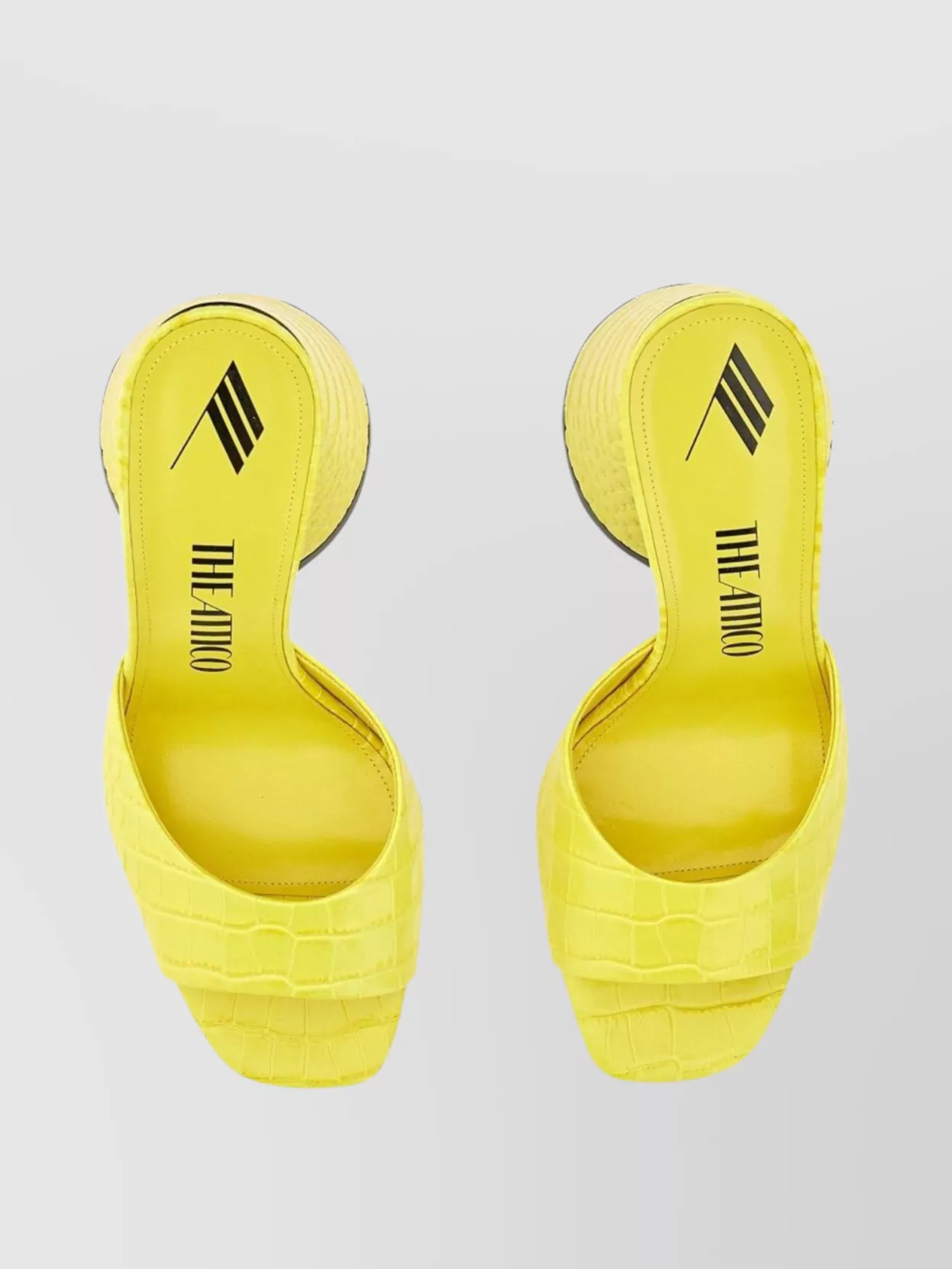 Attico Luz Crocodile Cone Heel Mules