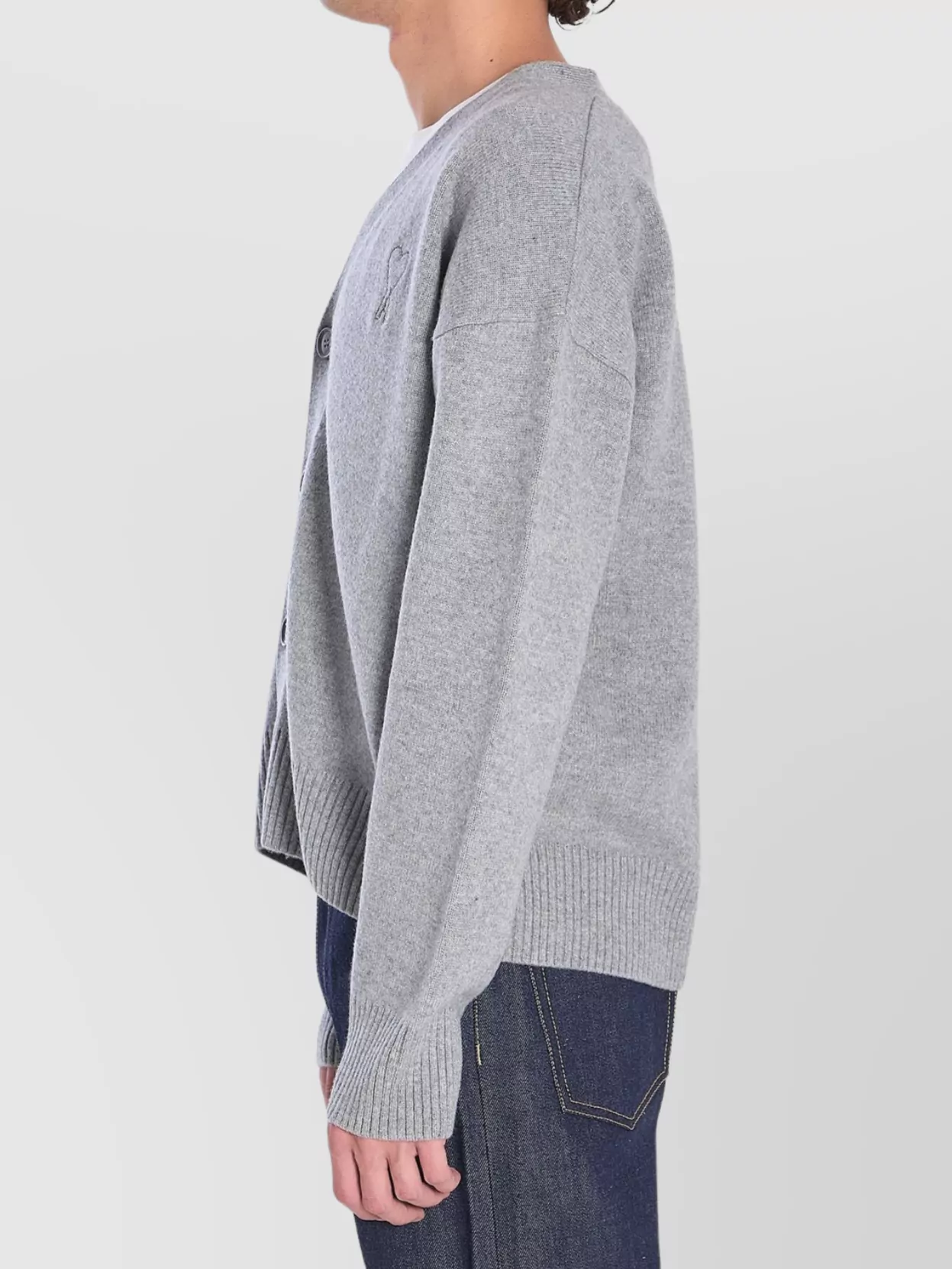 Ami Paris Heart Friend Wool Blend Cardigan