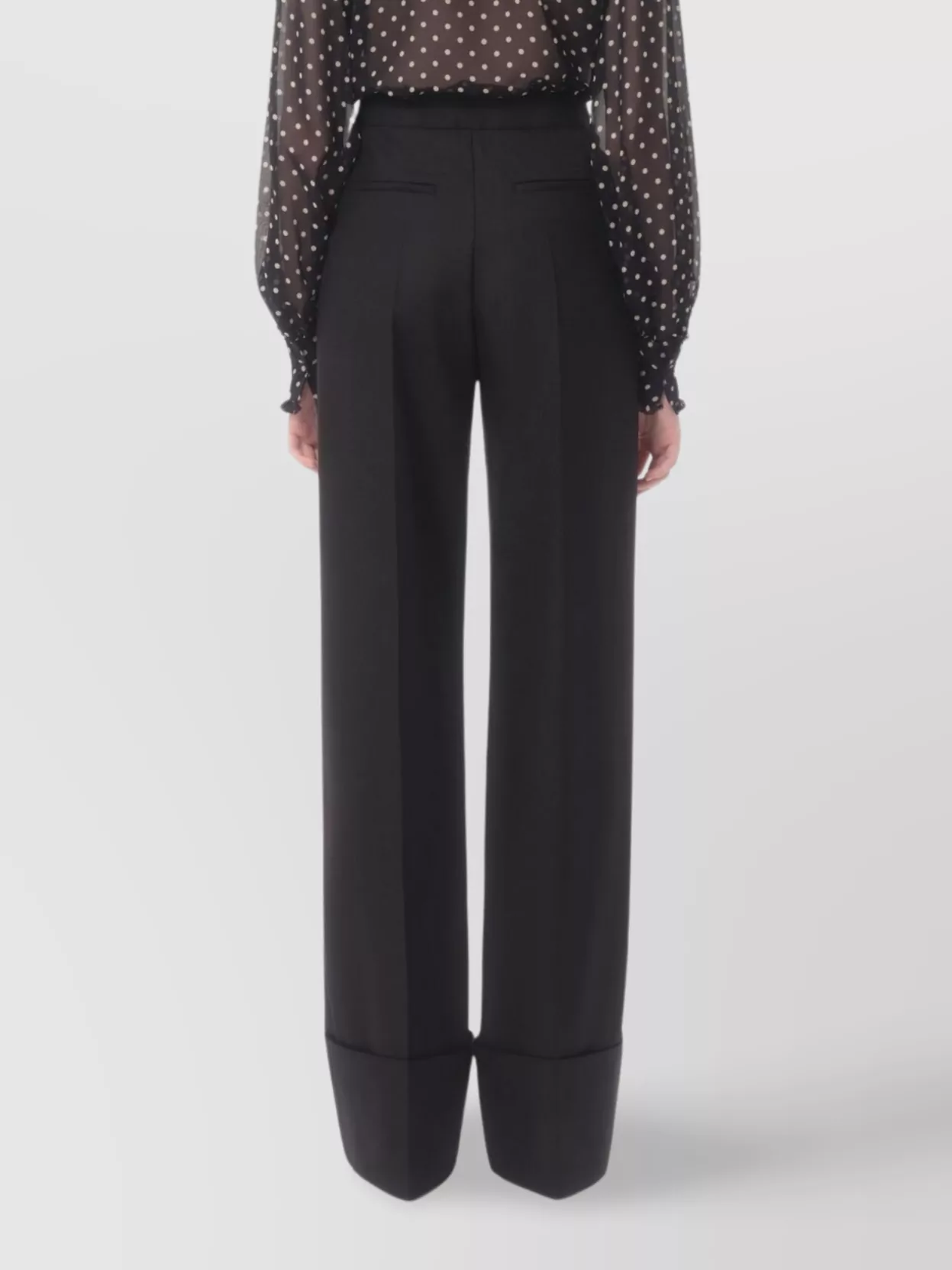 Valentino Garavani Straight Leg Pleated Trousers With Cuffed Hem