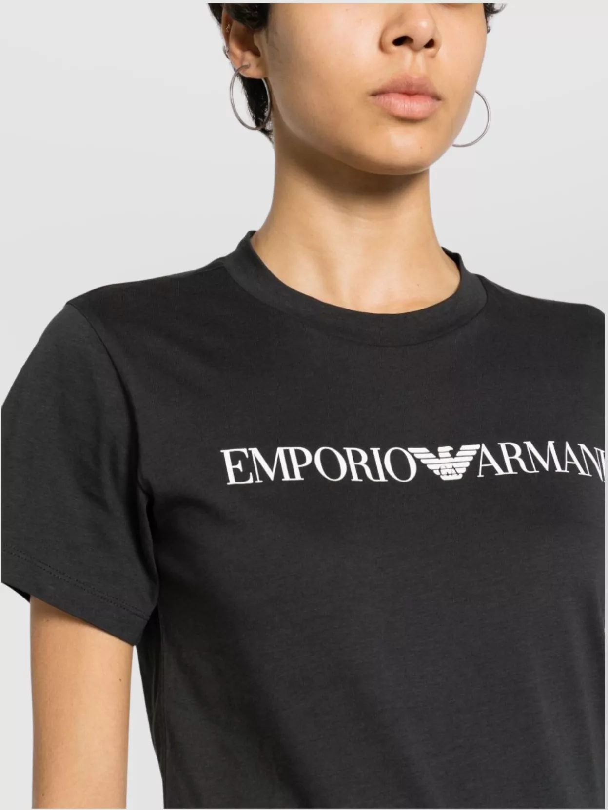 Emporio Armani Cotton Crew Neck Logo Shirt