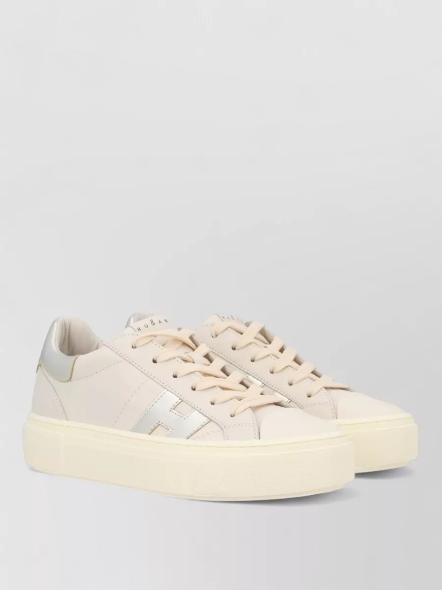 Hogan Low Top Sneakers Metallic Accents Rubber Sole