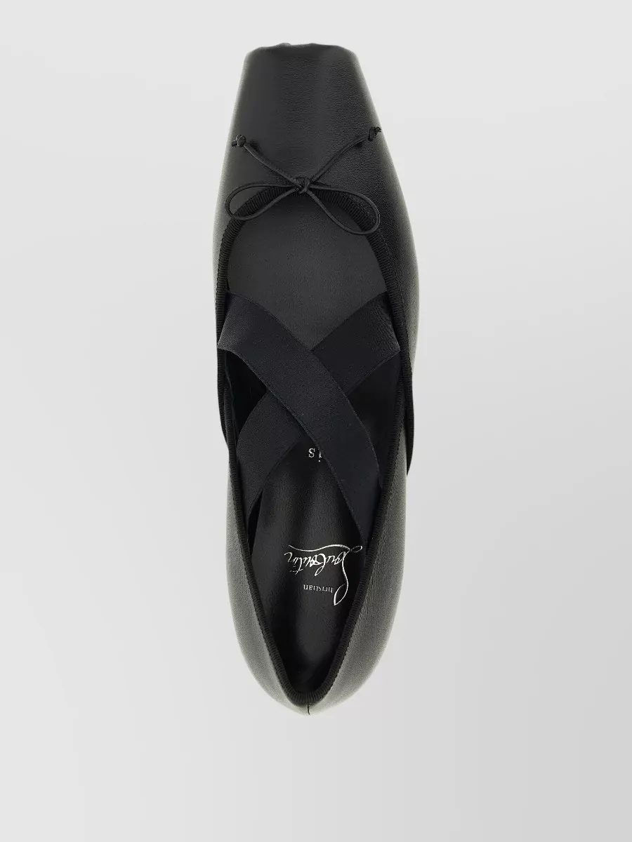 Christian Louboutin Cassiasticina Ballet Flats Bow Elastic Straps