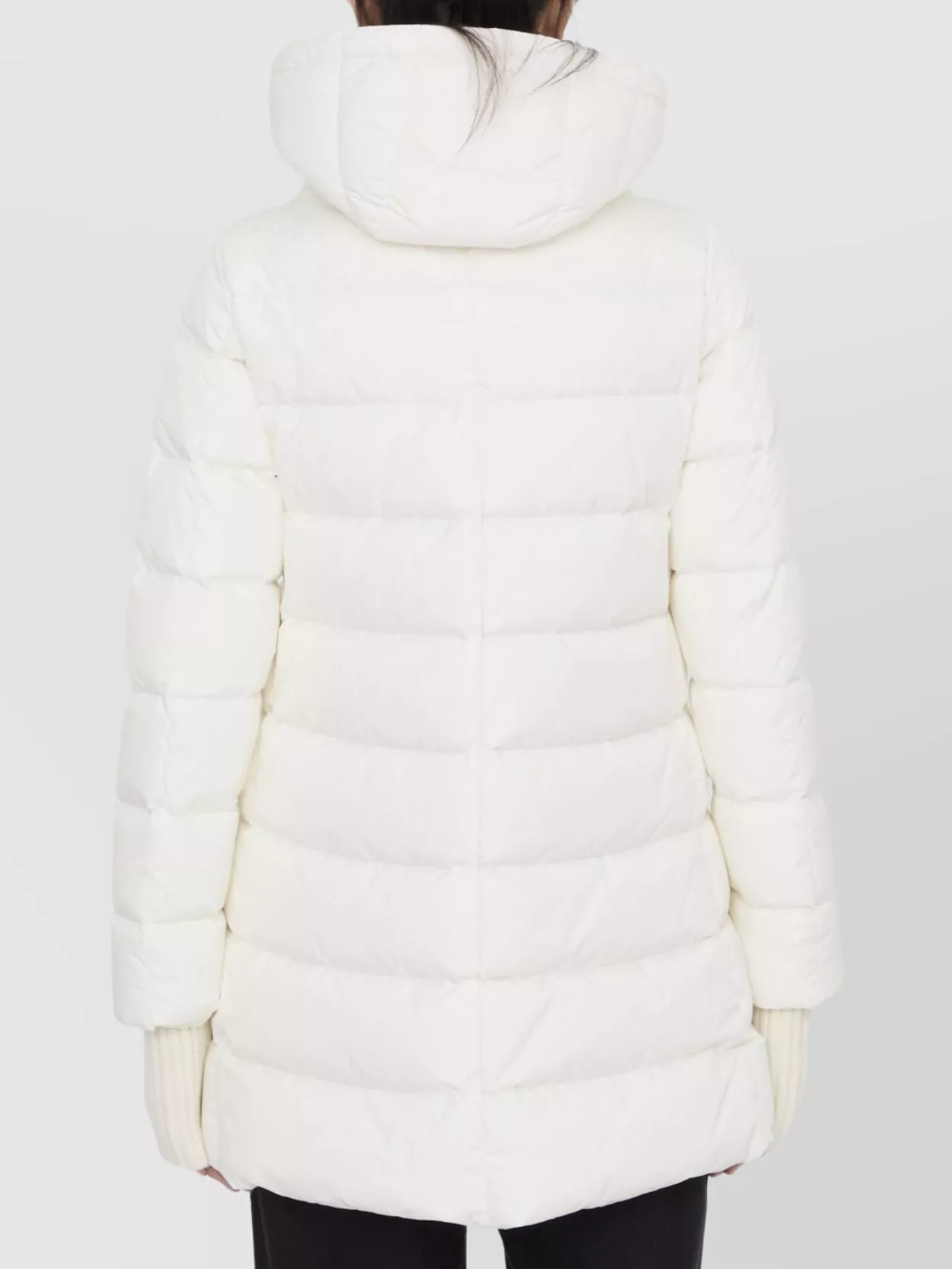 Herno Long Puffer Jacket With Hood And Pockets In White