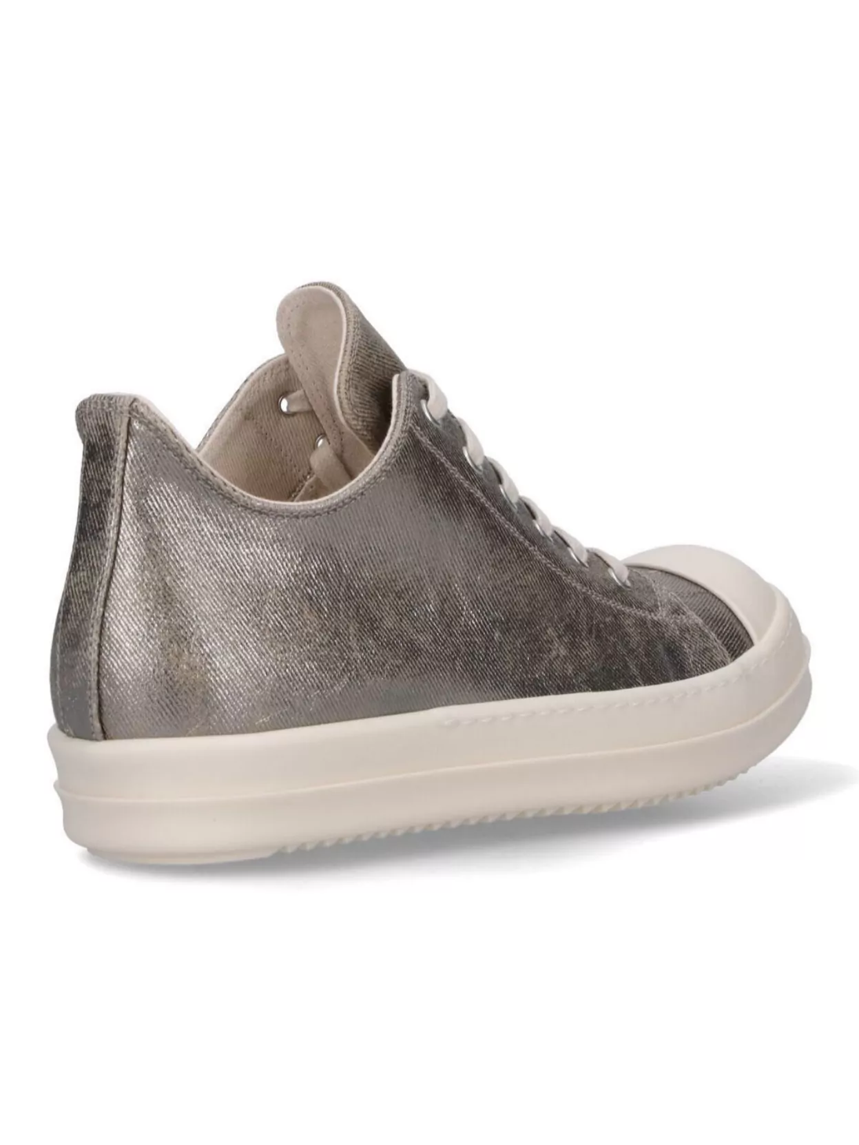 Rick Owens Drkshdw Metallic Low Top Sneakers With Round Toe