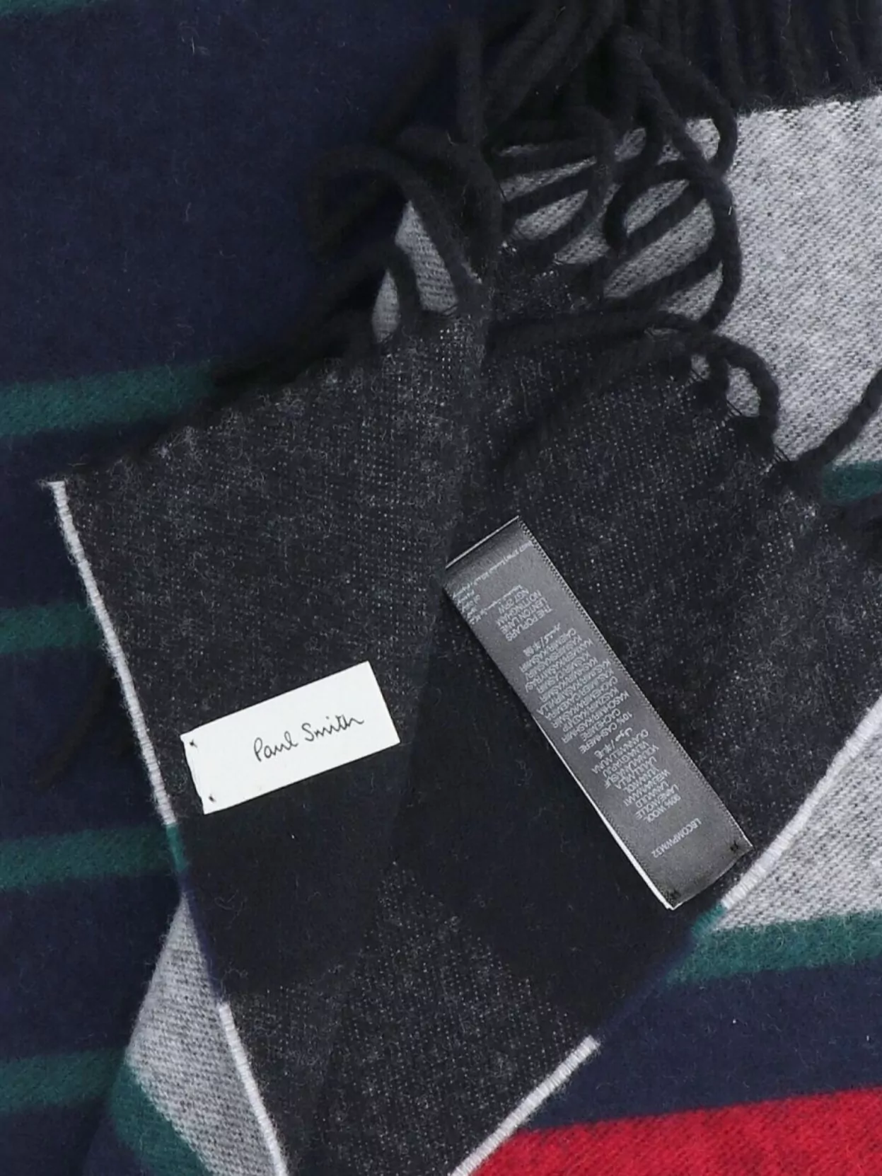 Paul Smith Striped Scarf Fringed Ends