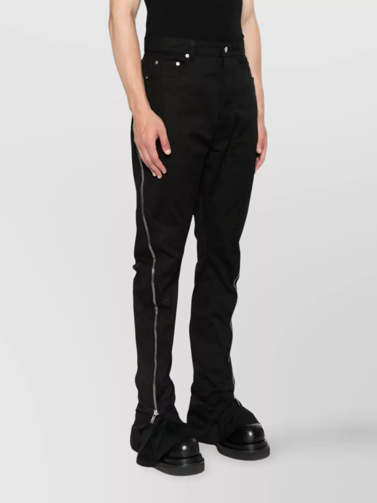 Rick Owens Flared Leg Trousers Side Zip