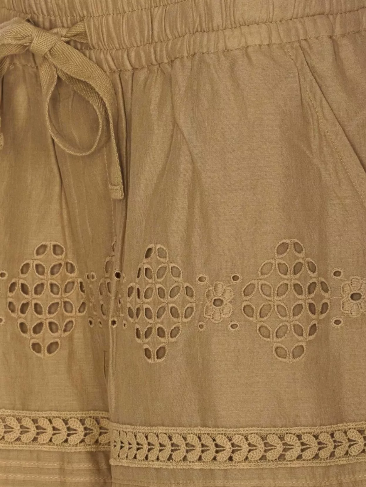 Isabel Marant Etoile Eyelet Drawstring Shorts Scalloped Hem