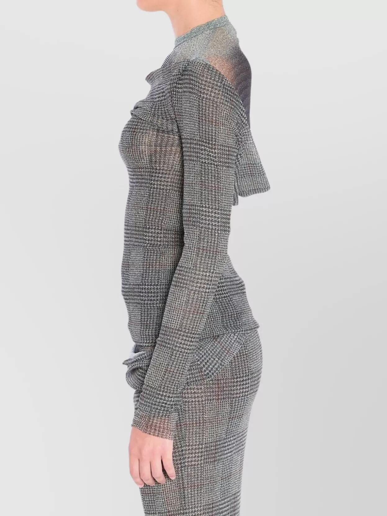 Jean Paul Gaultier Sheer High Neck Open Back Top In Multi