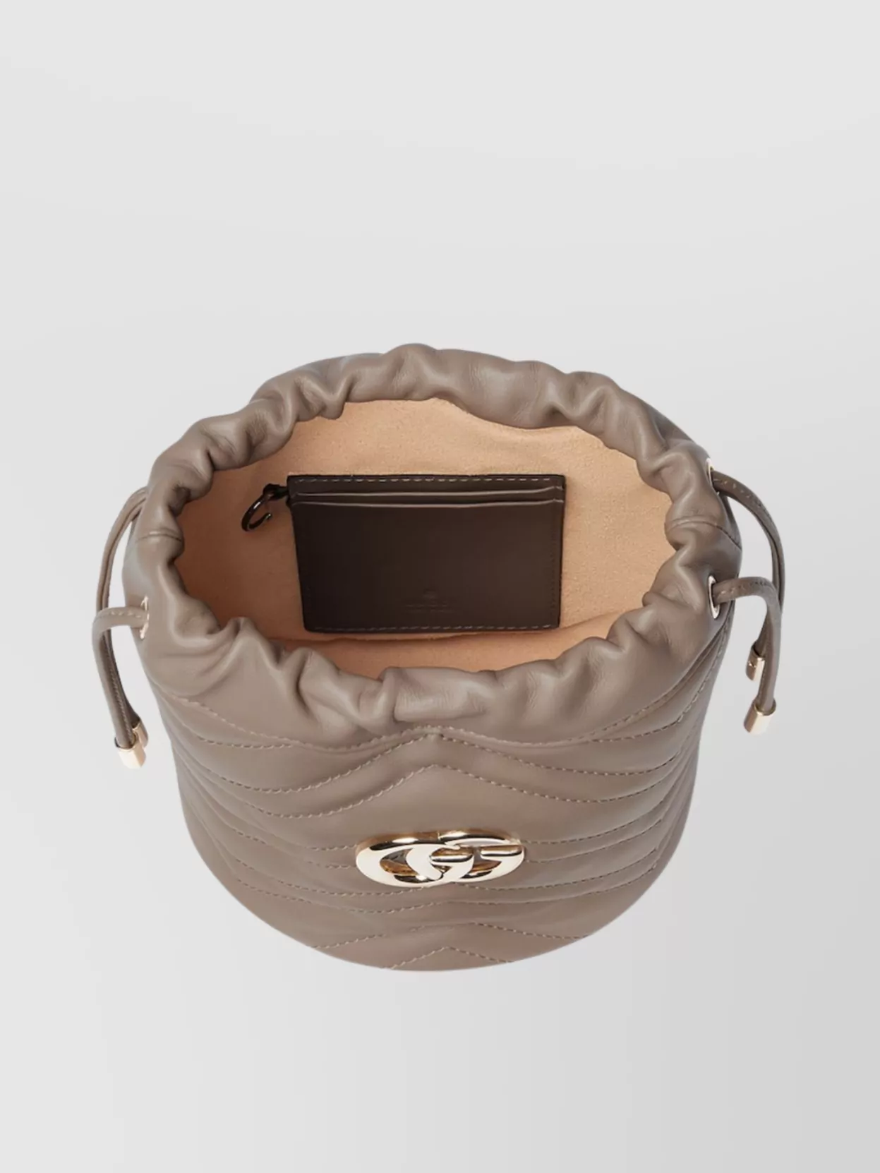 Gucci Mini Chevron Leather Bucket Bag