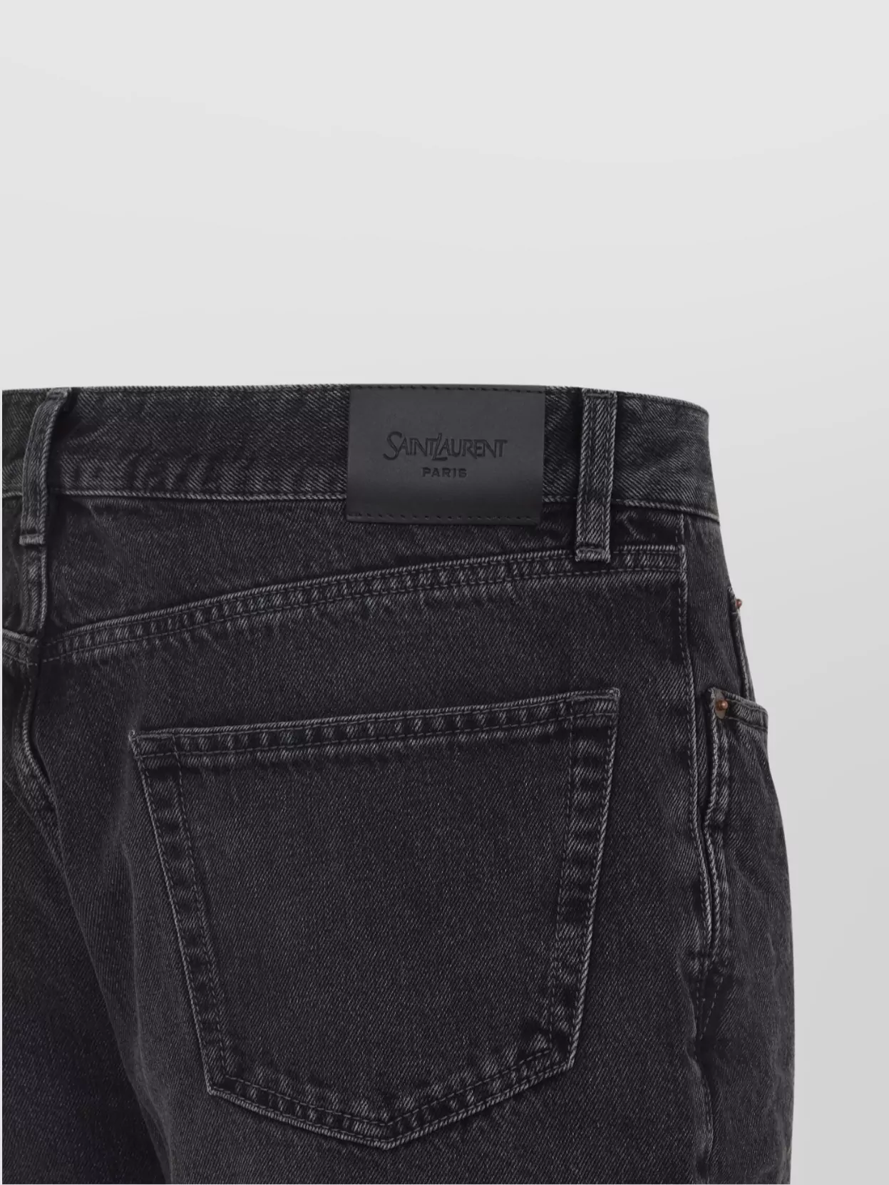 Saint Laurent Cotton Denim Straight Leg Jeans