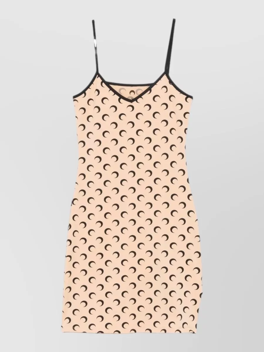 Marine Serre Moon Print V-Neck Sleeveless Mini Dress