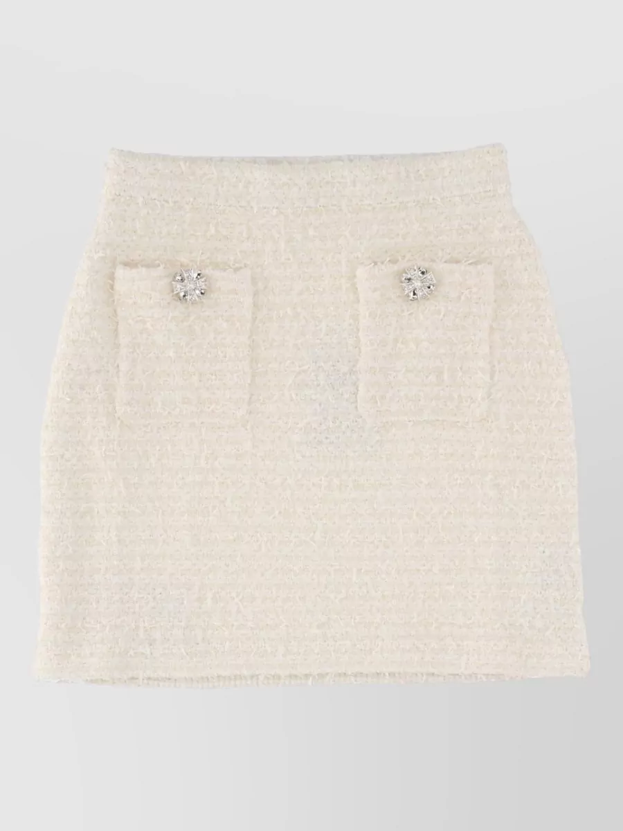 Self-Portrait bouclé knit mini skirt