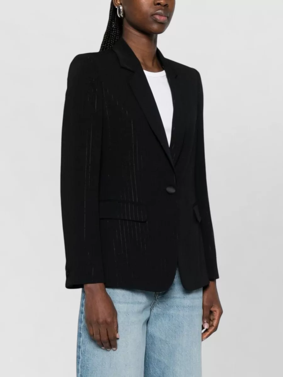 Emporio Armani Pinstripe Single-Breasted Blazer Jacket