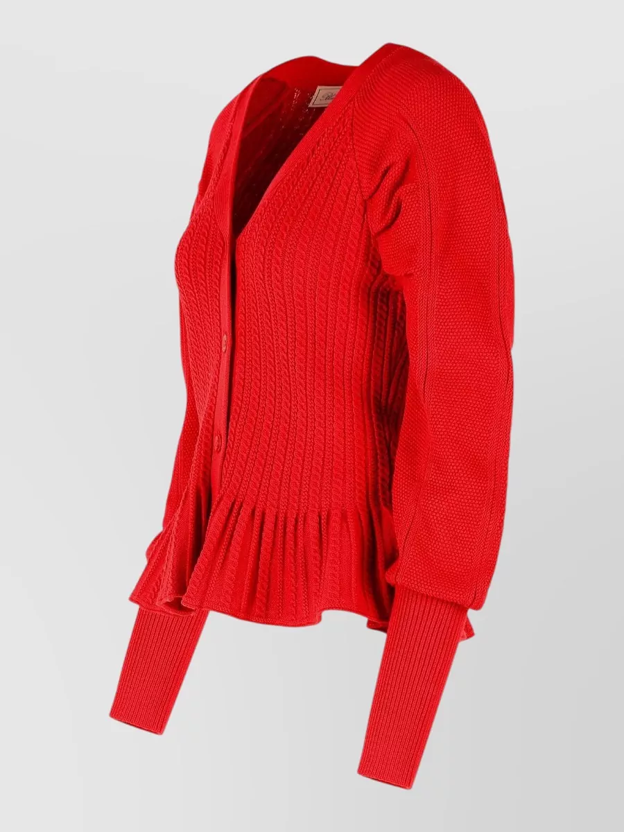 Blumarine Ribbed Knit Cardigan