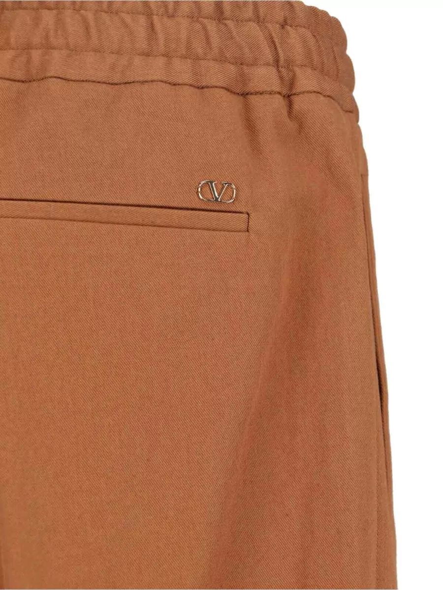 Valentino Straight Trousers Side Pockets Button Detail