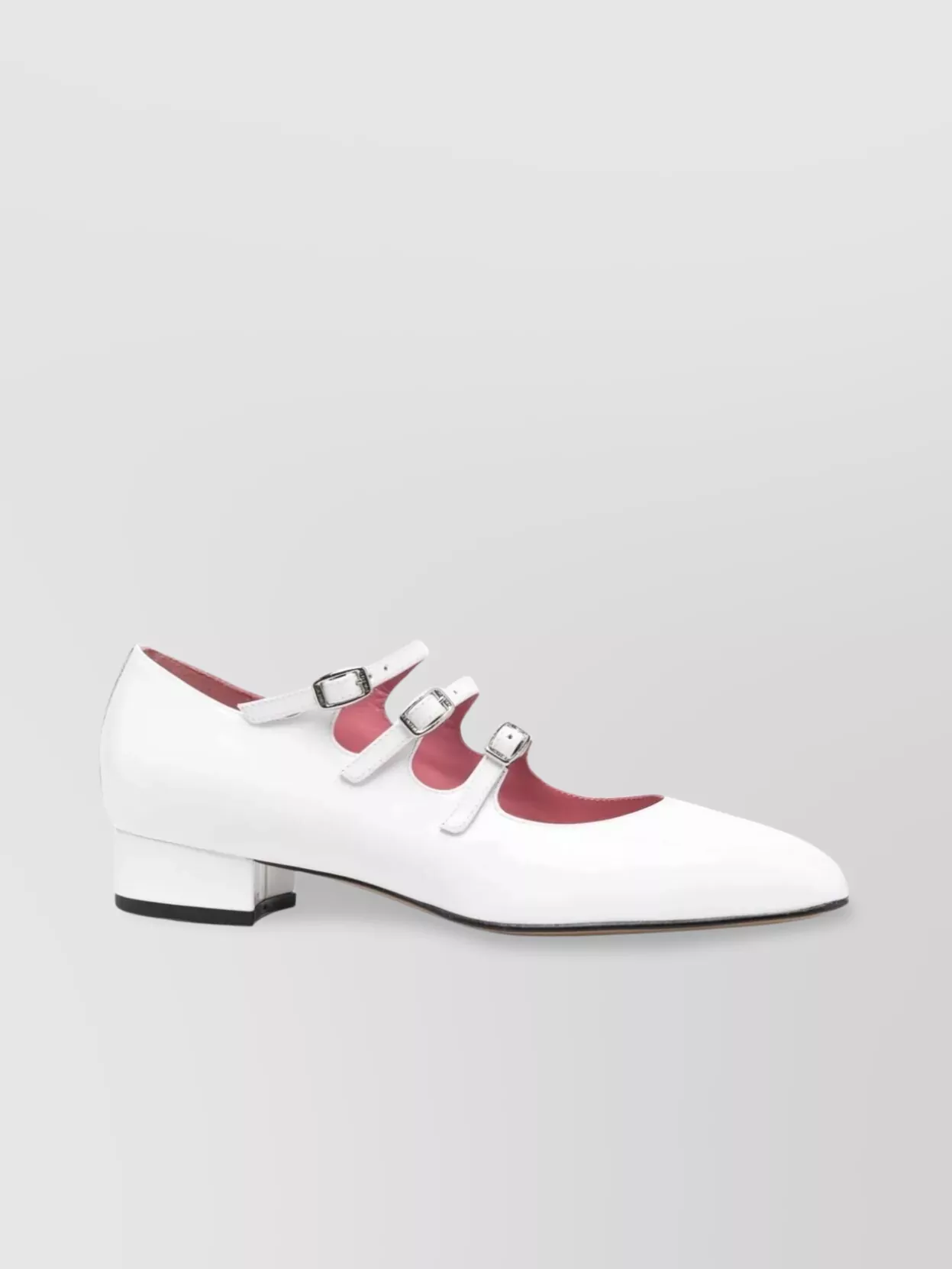 Carel Paris Glossy Triple Strap Round Toe Ballerina