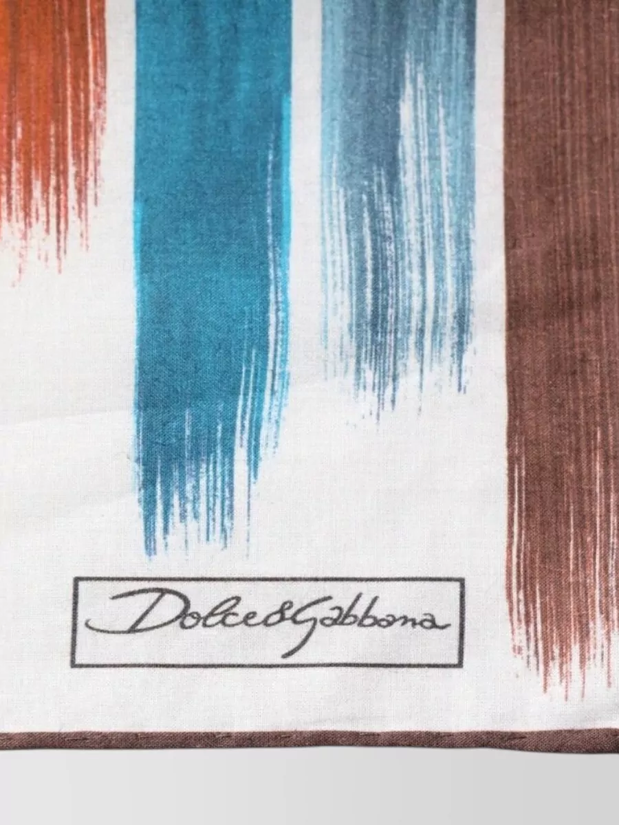 Dolce&Gabbana Striped Cotton Square Scarf