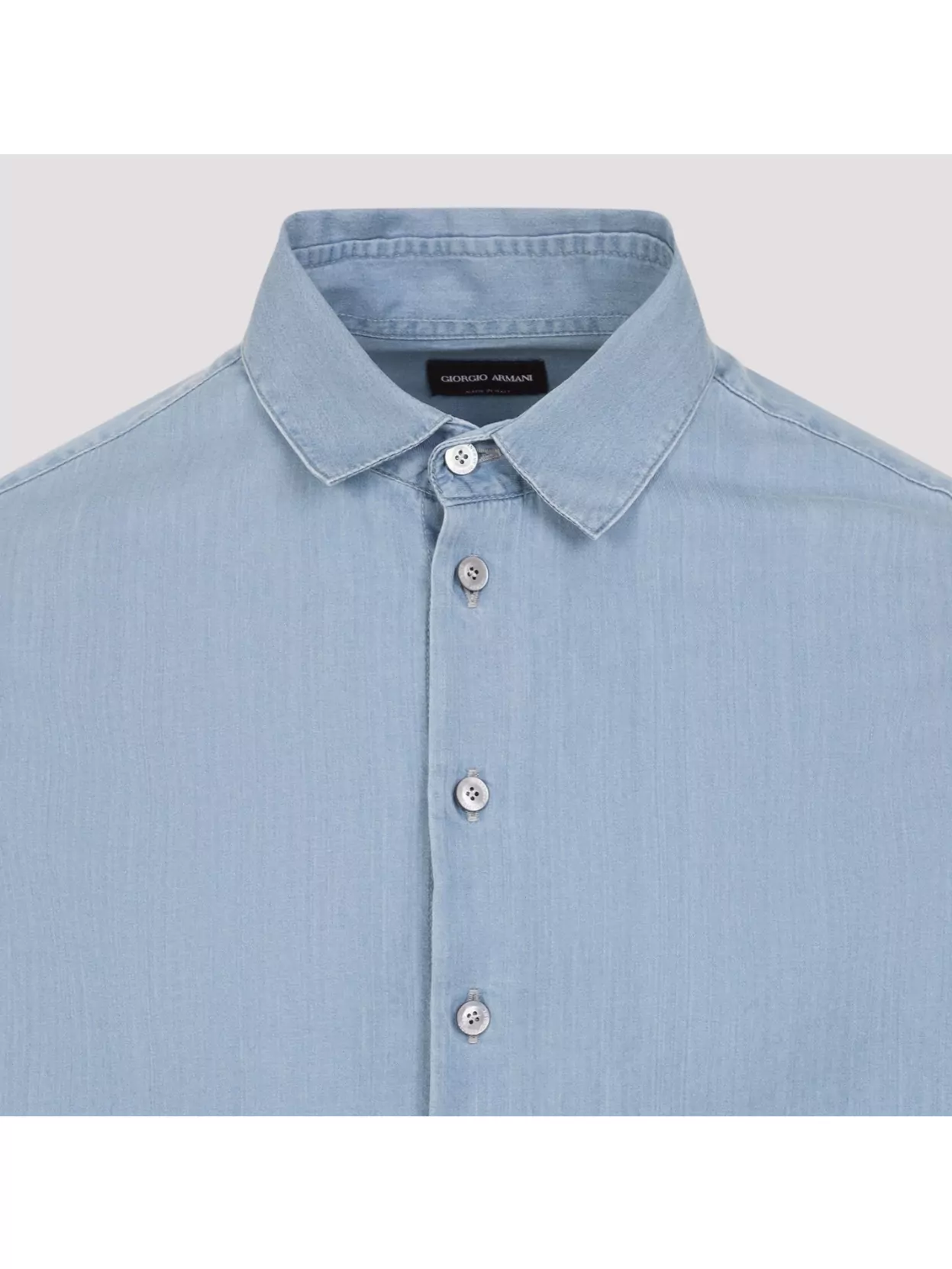 Giorgio Armani Denim Cotton Shirt Button-Down Collar