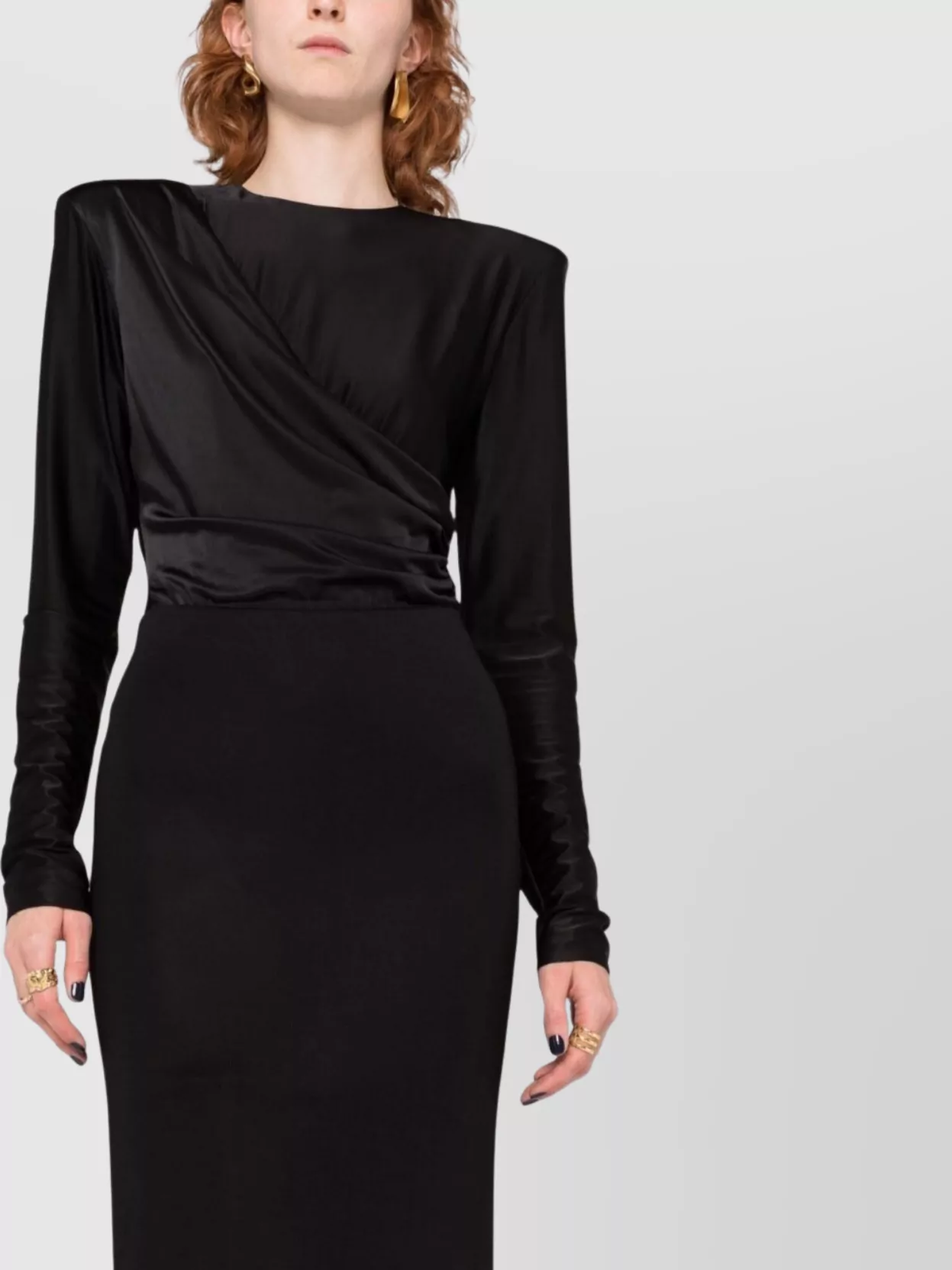 Tom Ford Ribbed Knit High Waist Midi Skirt With Back Slit In Black
