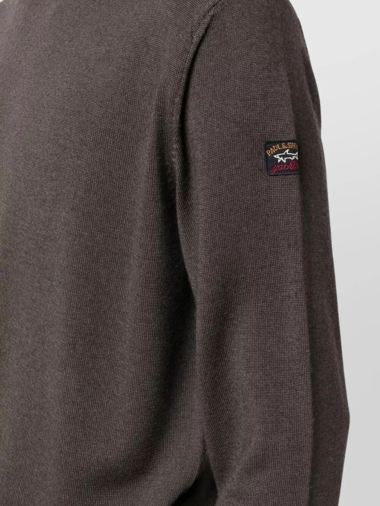 Paul & Shark Virgin Wool Crew Neck Sweater With Ribbed Cuffs