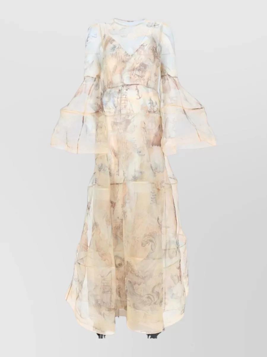 Zimmermann Silk Ocean Atlas Printed Maxi Dress