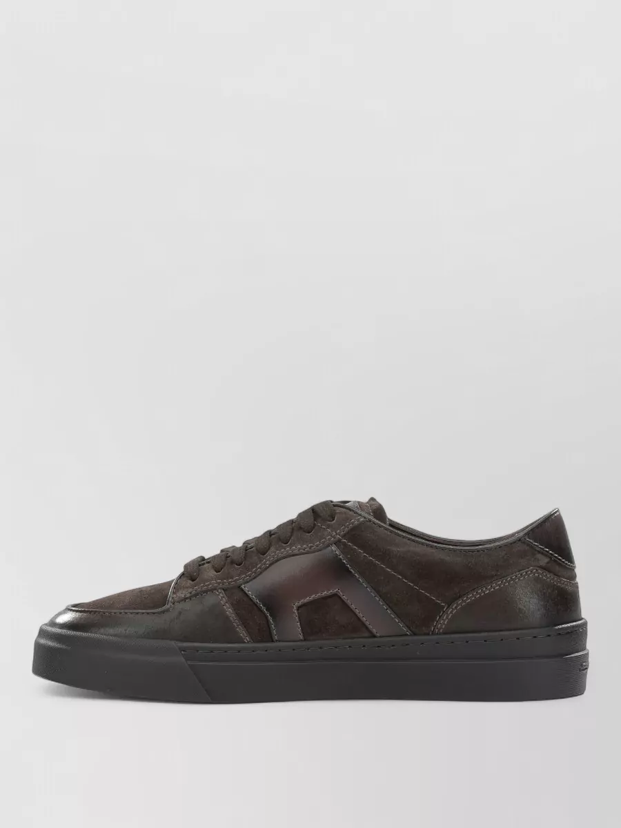 Santoni Leather Low-Top Sneakers