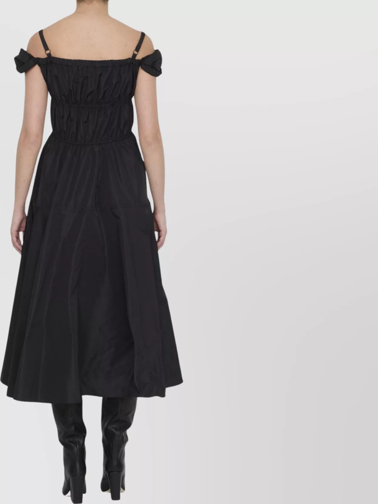 Patou Maxi Dress With Flounced Design And Bow