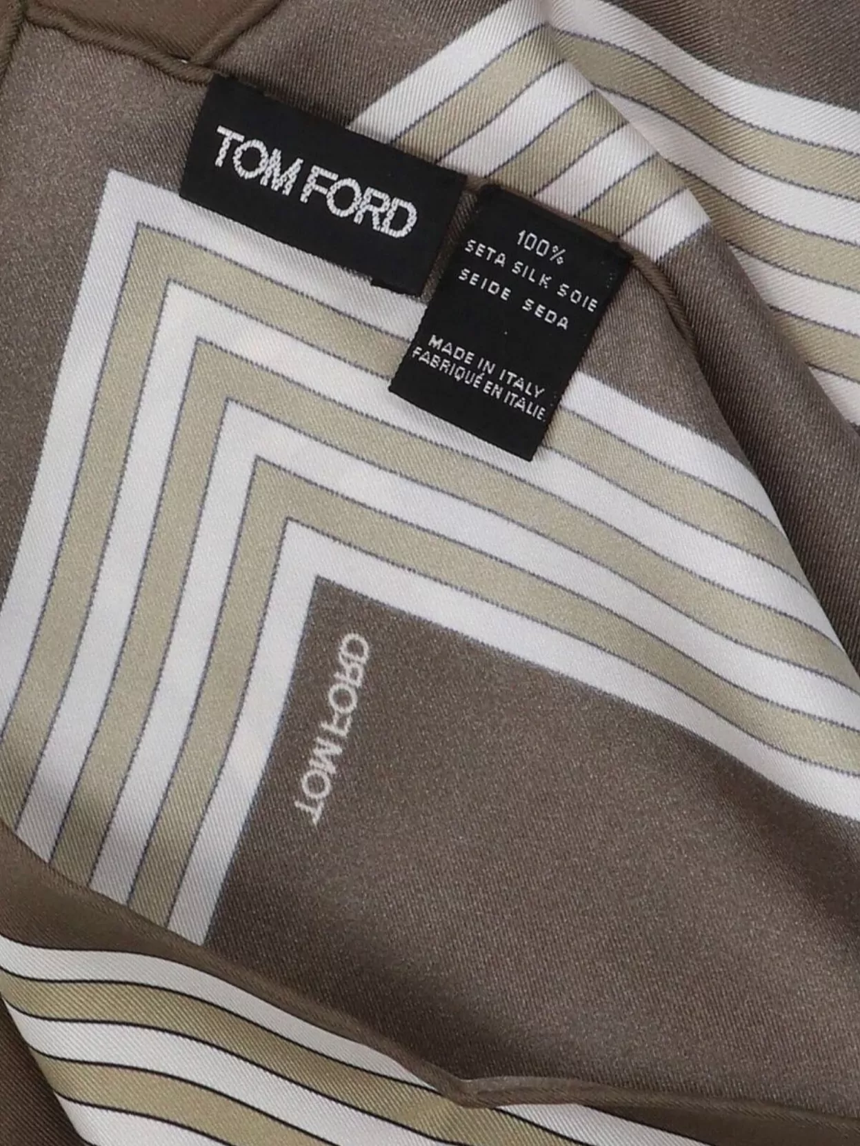 Tom Ford Stylish Striped Square Scarf Pattern In Brown
