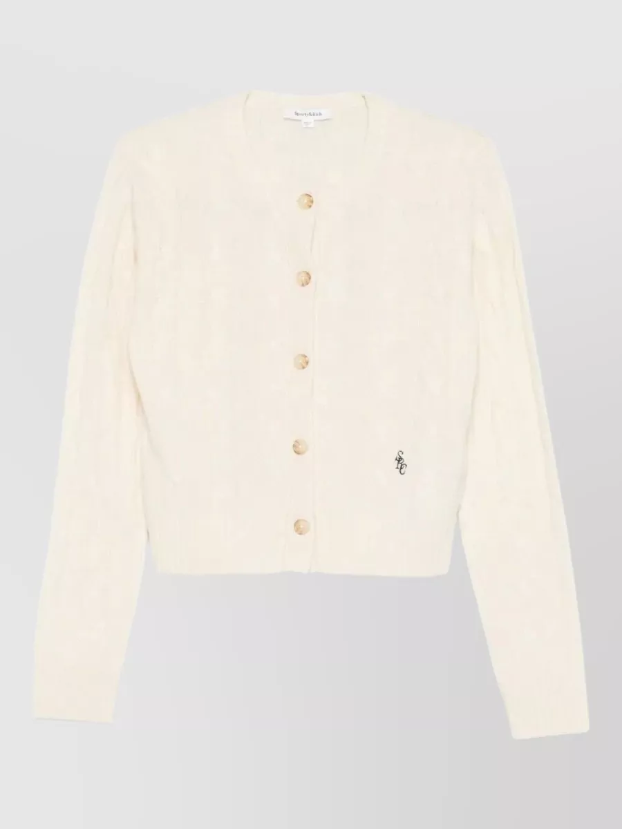 Sporty & Rich cable-knit cashmere cardigan